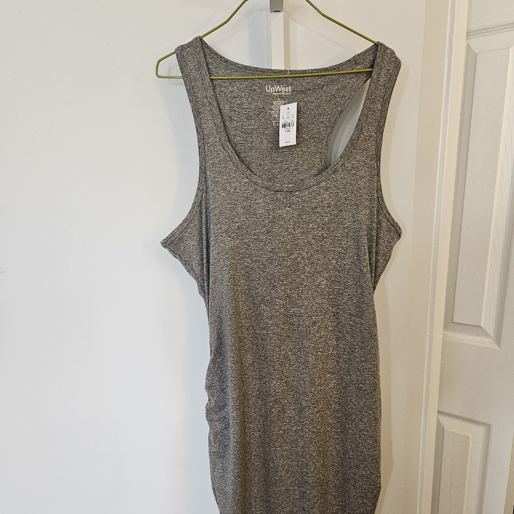 Upwest Gray Sleeveless Ruched Dress